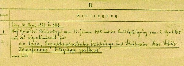 Eintragung in das Grundbuch